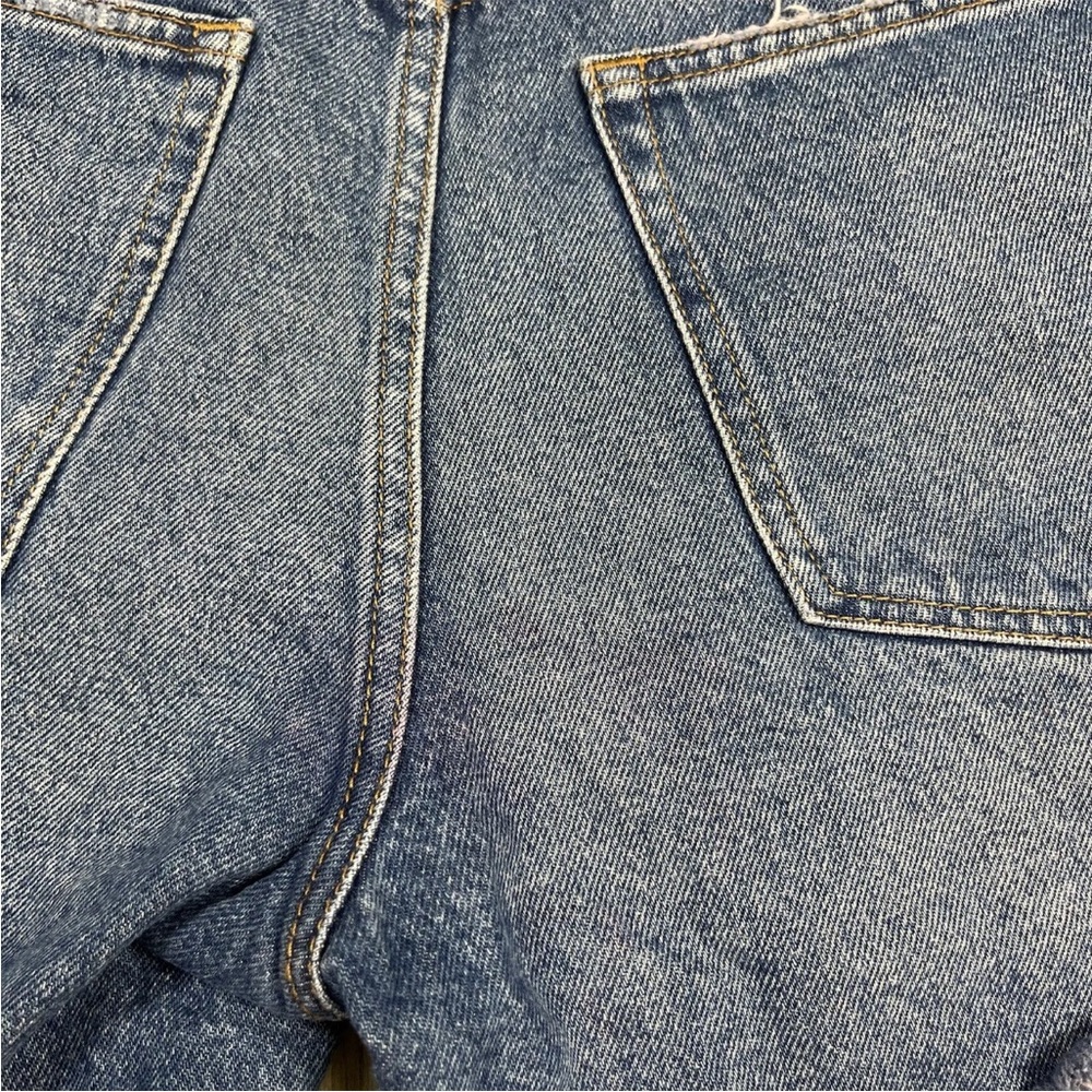 Abercrombie And Fitch Mid Rise Boyfriend Shorts Distressed Denim Pink Dye - Picture 8 of 15